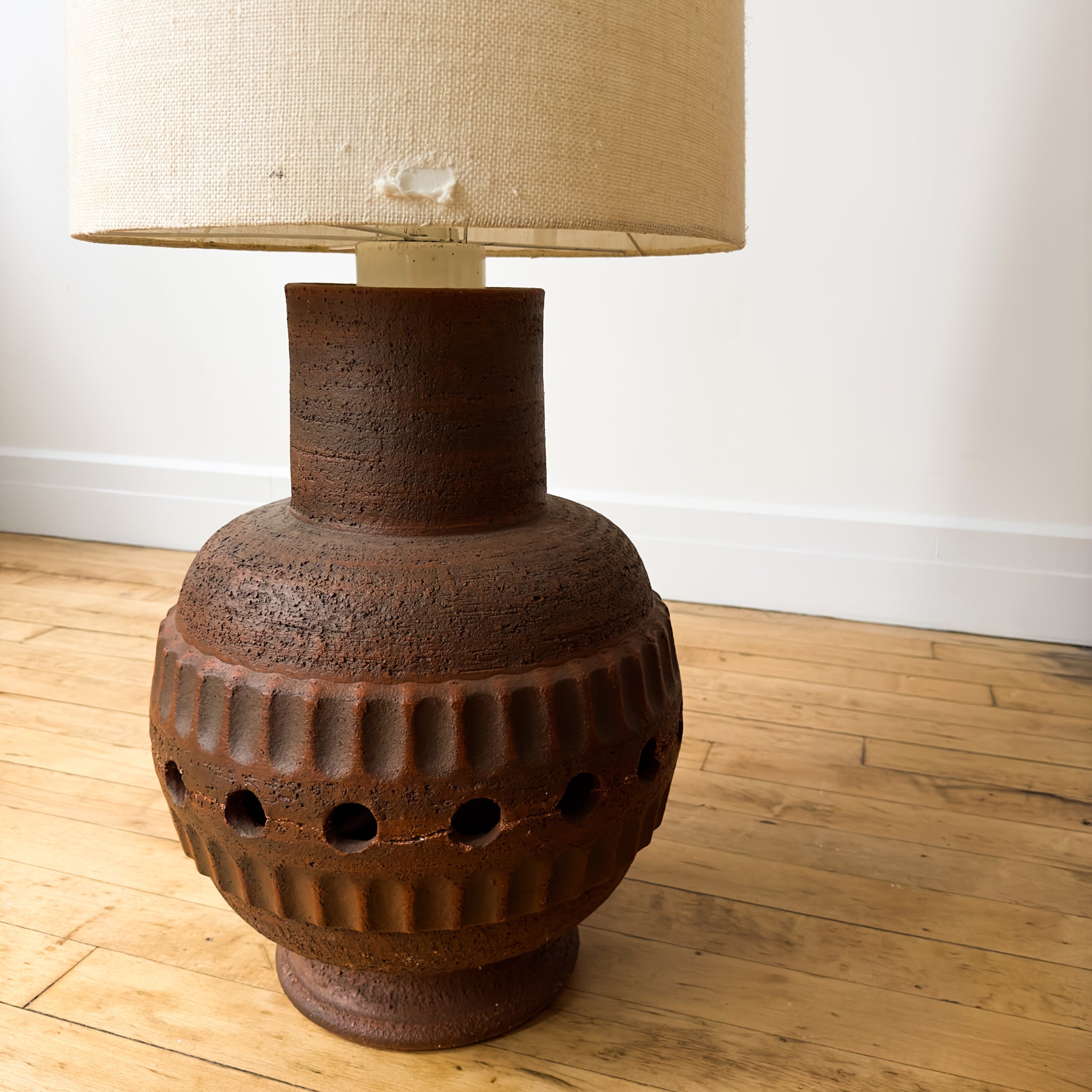 Monumental Ceramic Table Lamps, Pair