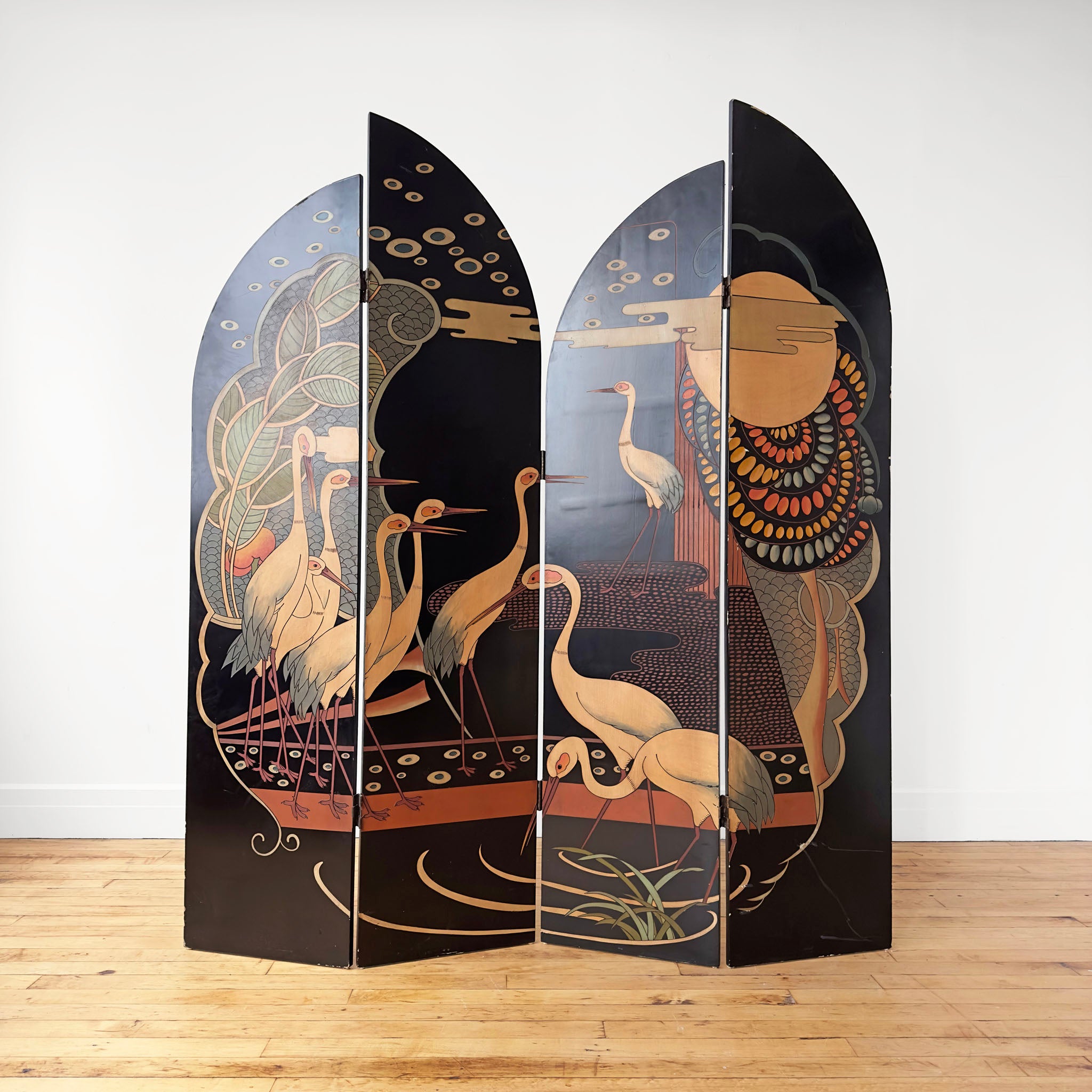 Art Deco Folding Screen with Cranes – JAM Shop