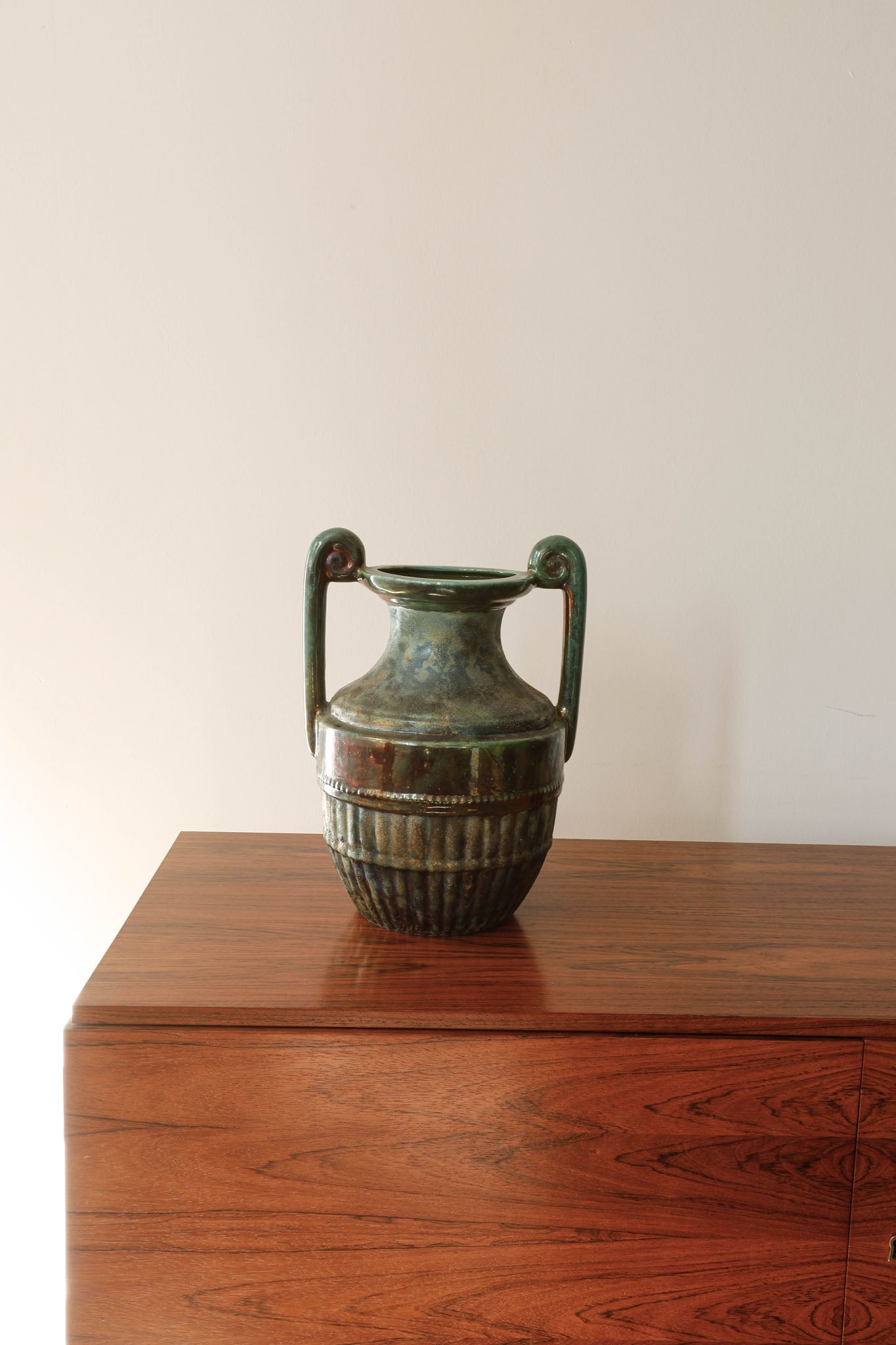 Pair of William K. Turner Lustre Raku Iridescent Glaze Urns