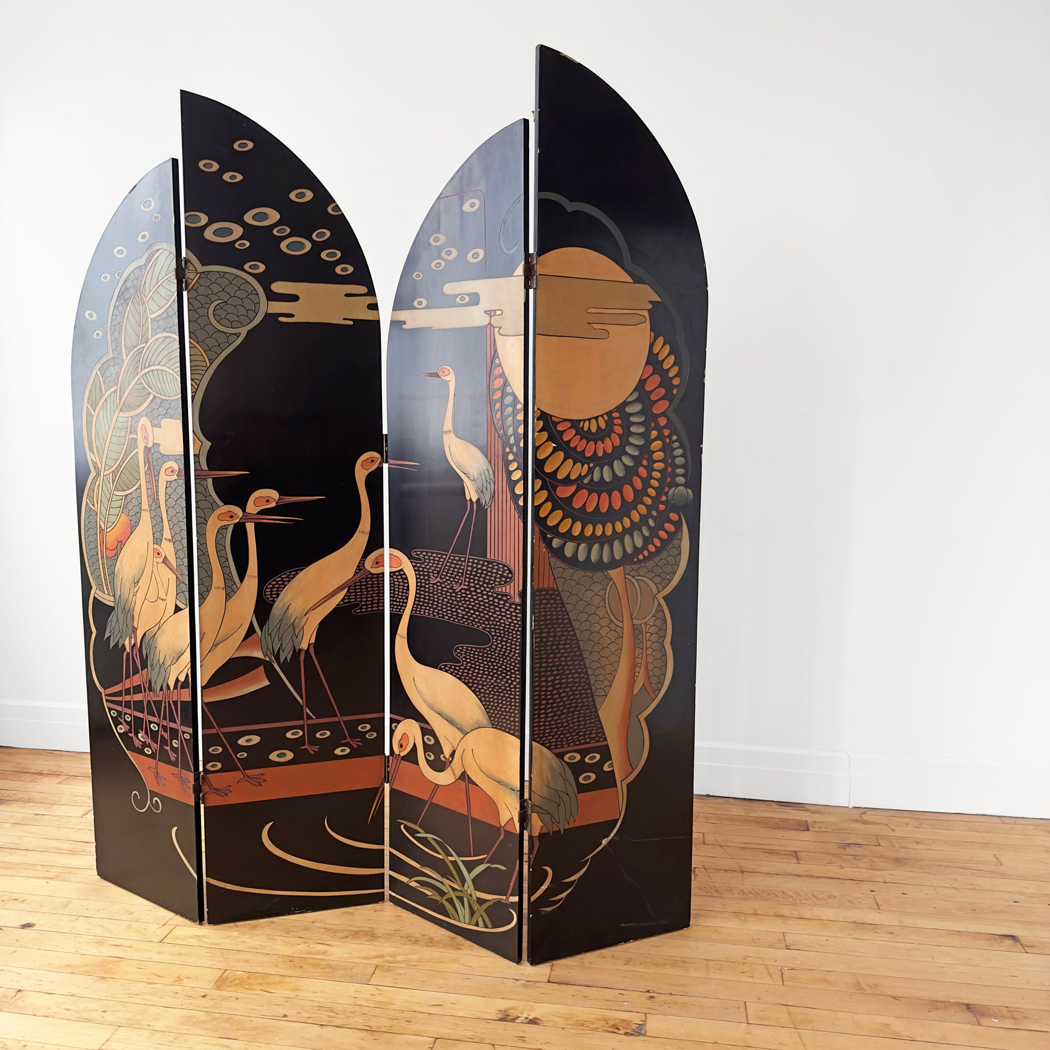 Art Deco Folding Screen with Cranes – JAM Shop